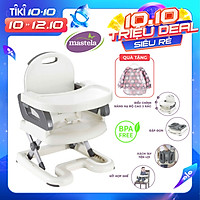 Ghế ngồi dặm cho bé gập gọn, nâng hạ độ cao BPA Free - Mastela 7110 - 7112 - ăn dặm BWL kiểu nhật - tặng áo yếm Mastela