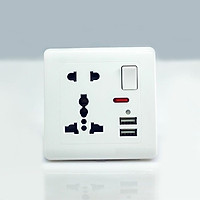 Ổ Cắm Điện Tích Hợp 2 Cổng USB Và Công Tắc TK-2U2P