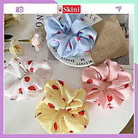 Dây Buộc Tóc Scrunchies,Cột Tóc Vải Scrunchies Dâu Tây_T10