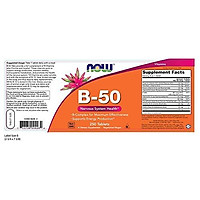 Viên Uống Now Bổ Sung Vitamin B-50mg Sản Sinh Năng Lượng + Bảo Vệ Hệ Thần Kinh (250 Viên)