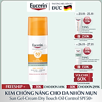 Kem Chống Nắng Eucerin Sun Gel-Cream Dry Touch Oil Control SPF50+ Cho Da Nhờn & Mụn 50ml