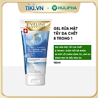 Gel rửa mặt Eveline facemed+ 8in1 active cleansing giảm thiểu da chết và tạo mặt nạ ( Tuýp 150ml)