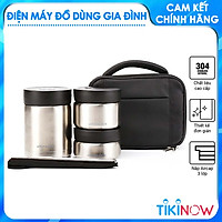 Bộ Hộp Cơm Giữ Nhiệt Thép Không Gỉ Lock & Lock LHC8031SLV - Bạc