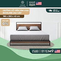Giường Ngủ Zinus Gỗ Tự Nhiên Viền Khung Sắt Cao Cấp Và Tối Giản Ironline Hybrid Frame