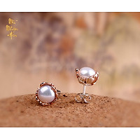 Bông tai ngọc trai nước ngọt và bạc NSBT224