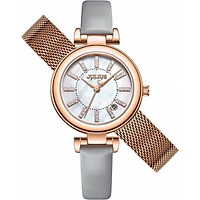 ĐỒNG HỒ NỮ JS-016B JULIUS STAR HÀN QUỐC DÂY DA (XÁM KÈM DÂY ĐỒNG)