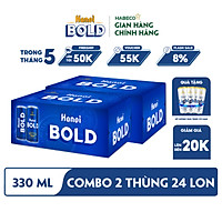 Combo 2 Thùng Bia Hanoi BOLD - Thùng 24 lon 330ml