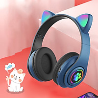 Tai nghe Bluetooth tai mèo đáng yêu có mic đàm thoại cao cấp, tai nghe mèo có đèn phát sáng cute tai nghe tai mèo thời trang, headphone Bluetooth đáng yêu có thể sử dụng khi chơi các tựa game online