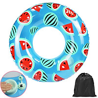 Inflatable Swim Ring with Pressing Inflation Summer Pool Swimming Float Swim Tube Beach Toy for Kids Adults