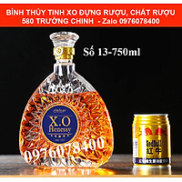 vỏ chai thủy tinh 500ml cao cấp mẫu XO Tam Giác - nắp thủy tinh đặc (mẫu C1) – bình đựng rượu siêu trong thích hợp trưng bày, tiếp đãi khách quý