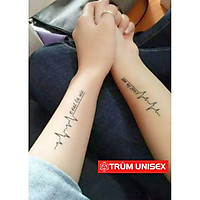 Tấm dán xăm tatoo Nam Nữ độc đáo Nhịp tim C'Est lavie Meo 1 tấm gồm 3 hình TNSTATTOO01
