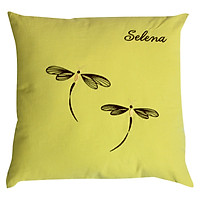 Gối Tựa Thêu Chuồn Chuồn Thắng Lợi (40 x 40 cm) - Màu Xanh