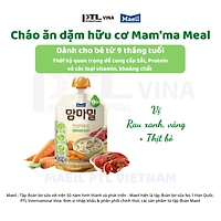 Cháo ăn dặm hữu cơ Mam'ma meal vị rau vàng, rau xanh và thịt bò 9M
