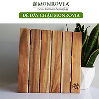Đế lót chậu cây có bánh xe MONROVIA, đế để chậu cây, kệ chậu cây do động, có bánh xe, mặt tròn hoặc vuông bằng gỗ tràm cao cấp loại 1, trên 10 năm tuổi, màu vàng đường kinh 30 cm, tải trọng 80kg, chính hãng thương hiệu MONROVIA