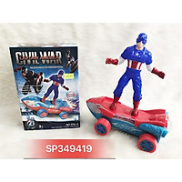 Đồ Chơi Hộp xe hơi pin đàn siêu nhân Captain America trượt , 396-4