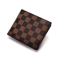 Ví da thời trang style Hàn Quốc cao cấp unisex VD085 chống nước - Ví da kẻ caro dáng ngắn cầm tay gấp gọn phong cách trang nhã, thanh lịch