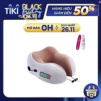 Gối Massage Cổ Hồng Ngoại, Mát Xa Du Lịch Không Dây (Đeo cổ) - Pin 2000 mAh - Tặng Kèm Máy 1 Massage Cầm Tay Mini| Sử dụng liệu pháp massage Shiatsu Nhật Bản