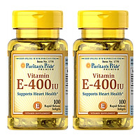 Thực Phẩm Chức Năng - Bộ 2 Viên Uống Bổ Sung Vitamin E Giúp Đẹp Da, Chống Lão Hóa, Hỗ Trợ Tim Mạch Puritan'S Pride Vitamin E-400 Iu (100 Viên)