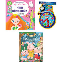 Combo 3 Cuốn (Dành Cho Bé Từ 3 - 12 Tuổi): Ngày Xửa Ngày Xưa - Ba Chú Lợn Con + Bộ Thủ Công Hình Công Chúa - Đôi Bàn Tay Khéo Léo + Tặng Kèm Chiếc Kéo An Toàn + Thomas - Chiếc Đồng Hồ Đầu Tiên Của Bé