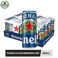 Bia Heineken 0.0% Lon 330ml - Thùng 24 Lon (Bao bì Xuân)