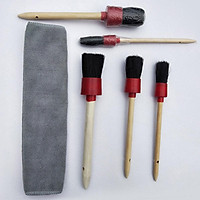 6pcs/1set Car Air Conditioner Detail Brush Wheel Hub Rim Brush Engine Air Outlet Gap Brush