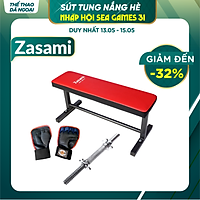 Ghế vớt tạ Zasami - Kèm 2 đòn tạ tay và 1 đôi găng tay ( chưa gồm tạ )