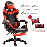 GHẾ CHƠI GAME - GHẾ GAMING CAO CẤP CÓ MASSAGE LƯNG VÀ GÁC CHÂN ( GIAO MÀU NGẪU NHIÊN ) - Hàng chính hãng