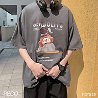 Áo thun, phông nam Hàn Quốc cao cấp dáng rộng tay lỡ T-Shirt Loose R3TS35 Unisex