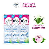 Bộ 3 Kem Tẩy Lông Cho Da Nhạy Cảm Veet Silk Fresh 25G