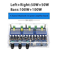 Digital Power Amplifier Board Bluetooth 5.0 TPA3116D2 4 Channel 50Wx2+100Wx2 Stereo Dual Bass Subwoofer AMP Home Theater XH-A310