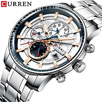 Đồng hồ CURREN Nam dây đeo bằng thép không gỉ không thấm nước
