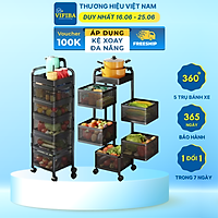 Kệ Xoay Nhà Bếp Đa Năng 360 Chính Hãng VIFIBA Cao Cấp, Kệ Bếp Tiện Ích Bằng Chất Liệu Thép Carbon Siêu Bền