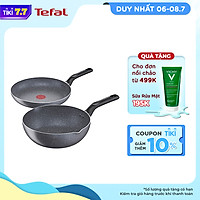 Combo 2 Chảo chống dính Tefal - Chảo chiên 24cm Natura B2260495 & Chảo sâu lòng 26cm Tefal Natura B2266595 - Hàng chính hãng