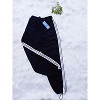 Quần Jogger Nam Nữ 3 Sọc Form Ống Rộng Để Xuông Hoặc Rút Dây Bo Gấu Vải Mịn Năng Động Trẻ Trung