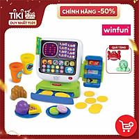 Bộ đồ chơi giáo dục sớm, nhập vai: máy tính tiền tự động Winfun 2515 kích thích bé phát triển trí tưởng tượng - tặng đồ chơi tắm 2 món