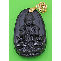Mặt dây chuyền Phật Đại nhật như lai thạch anh đen 3.6 cm - Hộ mệnh người tuổi Mùi, Thân - Đem lại may mắn, thuận lợi trong cuộc sống