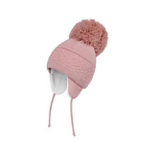 Connectyle Tập Đi Cho Trẻ Sơ Sinh Bé Trai Bé Gái Kids Mùa Đông Nắp Hộp Sọ Màu Ấm Áp Dệt Kim Earflap Nón Lớn Pom-pom