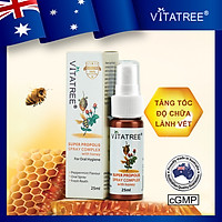 Xịt họng keo ong Vitatree Bluepure Super Propolis Spray Complex with honey 25ml