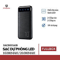 Pin sạc dự phòng 10000mAh WP161 Pagini màn hình Led hiển thị các thông số dung lượng pin cực hiện đại – Chế độ sạc kép, có thể sạc cùng lúc 2 điện thoại – Hàng nhập khẩu