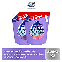 Combo Túi Nước Giặt Xả MaxKleen Hương Huyền Diệu Túi 3.8kg + Hương Hoa Nắng 3.8kg