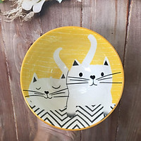 Set Bát Đĩa Mèo Vàng 5 Món, Ăn Cơm, Ăn Mì, Decor Bàn Ăn Dễ Thương