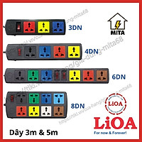 Ổ cắm điện LiOA đa năng - 3 lỗ, 4 lỗ, 6 lỗ, 8 lỗ dây dài 3m/5m - Chính Hãng - MITA