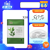 Combo 10 Mặt Nạ BNBG Tràm Trà Thải Độc Da, Giảm Mụn Vita Tea Tree Healing Face Mask Pack 30ml x10 Tặng Kèm 1 Băng Đô