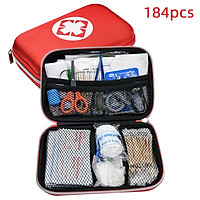 184Pcs Emergency First Aid Kit with Storage Bag for Car Travel Office Home Camping Hiking