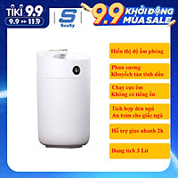 Máy phun sương nano tạo ẩm không khí SEASY SS12, máy xông và khuyếch tán tinh dầu dung tích 3 lít với 3 chế độ phun, tích hợp đèn ngủ tự thay đổi màu sắc, phun liên tục 20h và tự ngắt khi hết nước - Hàng chính hãng