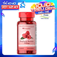 Thực Phẩm Chức Năng - Viên Uống Hỗ Trợ Giảm Cân An Toàn, Ngăn Chặn Tích Tụ Chất Béo Puritan's Pride Raspberry Ketones (60 Viên)