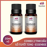 Combo 2 chai Tinh dầu gỗ Tuyết Tùng – Essenbee – 20ml (20ml/chai) - Tinh dầu nguyên chất, hỗ trợ thư giãn tinh thần, giảm stress và điều hòa chức năng sinh lý, tăng cường đề kháng sức khỏe