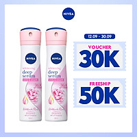 Combo 2 Xịt Serum Ngăn Mùi NIVEA Trắng Mịn Hương Hoa Hồng Hokkaido (150ml) - 85304