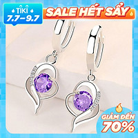 Bông tai trái tim nạm đá zircon lấp lánh BHBT404