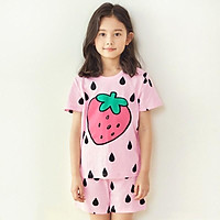 Bộ đồ ngắn tay mặc nhà cotton mịn cho bé gái U3027 - Unifriend Hàn Quốc, Cotton Organic
